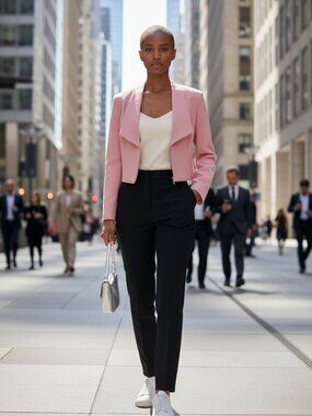 NWT Bebe Pink Blazer Cropped Chelsea Collar Open-Front Pastel Girlhoodcore Sz 12